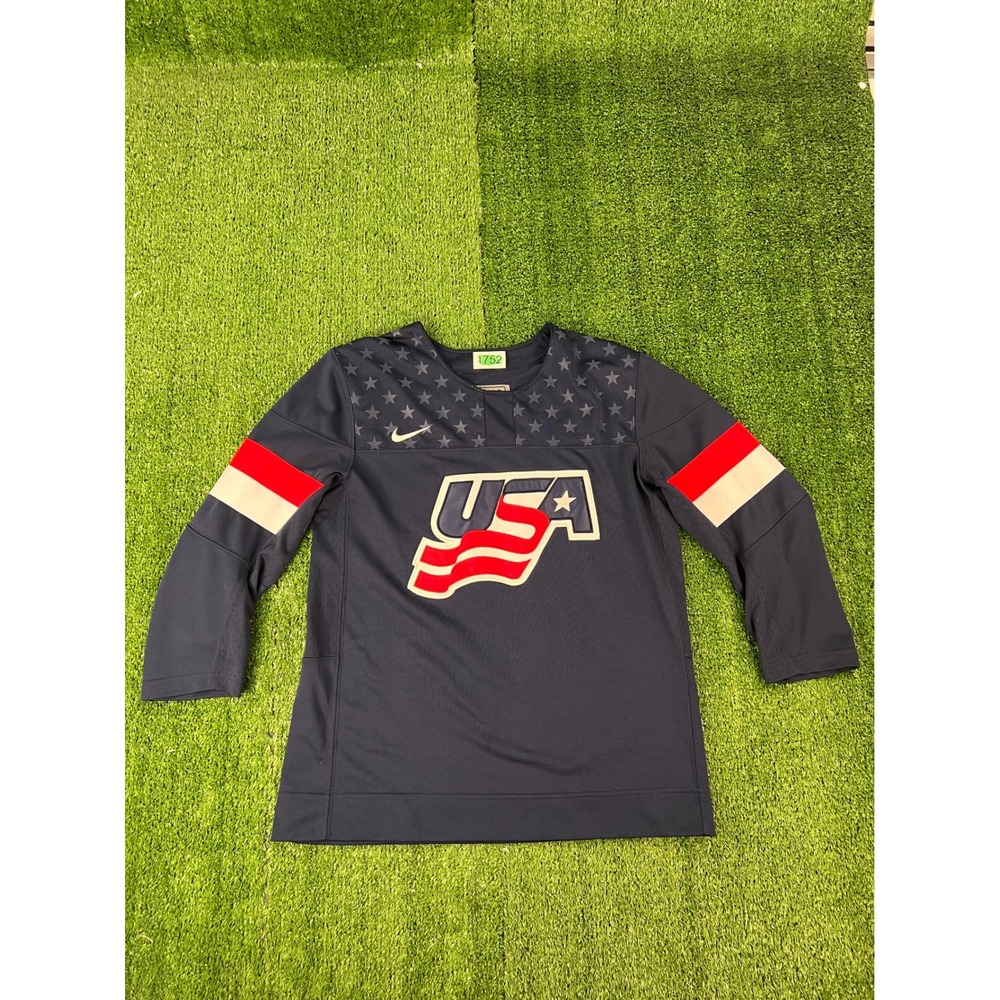 Nike USA Hockey Jersey Youth Small/Medium Navy Blue IIHF Stars Stripes